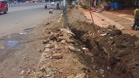 Action on builder digging roads in rainy season