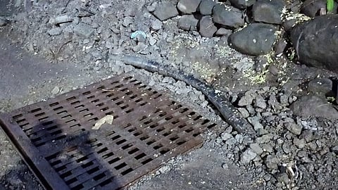 drainage work completed in kirkatwadi msedcl High voltage conductor cable in open space pune