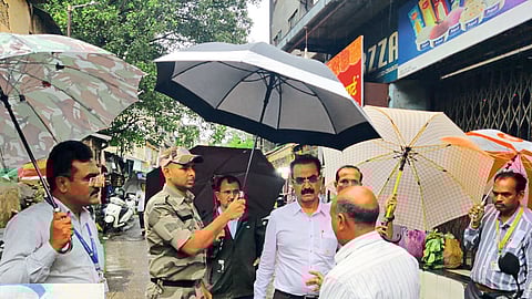 Municipal Commissioner Ramesh Pawar while inspecting and discussing with professionals.