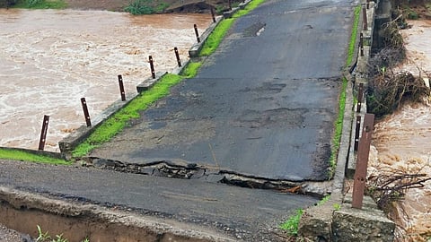 Broken bridge at Virgaon Latest rain update