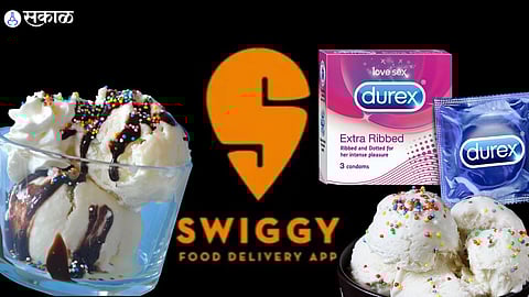 A customer Ordered Icecream from Swiggy and they deliver condom packets