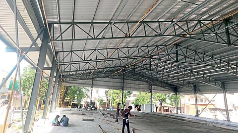 Nanded Bhokar market Committee roof work Completed