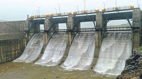 Discharge of water from Marathwadi Urmodi Kanher Morna Tarli dams in Satara district