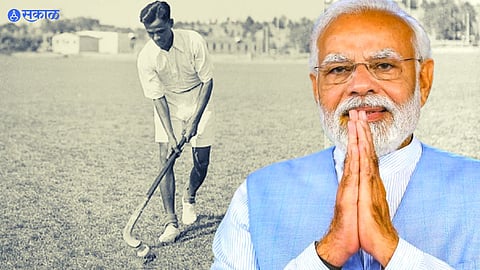 PM Marendra Modi pays tribute to hockey legend major dhyan chand on national sports day