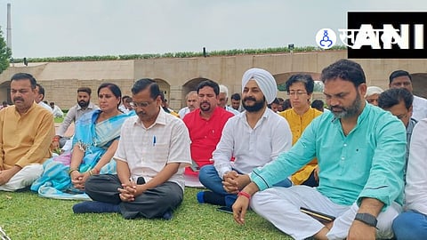 AAP MLAs arrive at Rajghat to pay tribute to Mahatma Gandhi