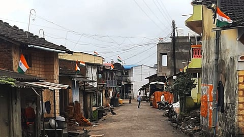 Free national flag from house to house in Chimgaon Inspection by drone