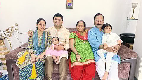 The Gupta family with five-month-old baby Srisha