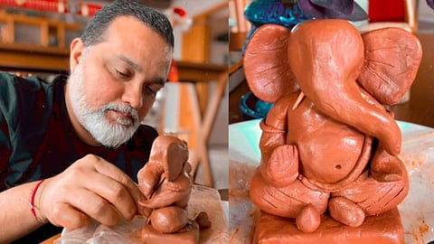 Ganeshotsav 2022 director ravi jadhav shared video he made eco friendly ganpati idol