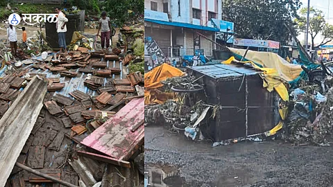 Damage caused by heavy rains in the city