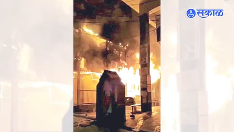 A fire broke out in the three-storey Ambekar mansion at old Nashik