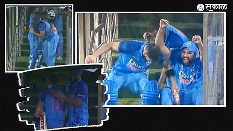 virat kohli and rohit sharma celebrated victory