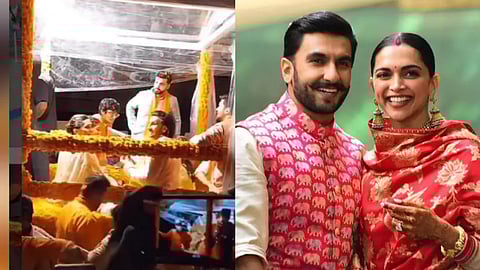 Ranveer Singh And Deepika Padukone Reach Mukesh Ambani's Family Ganpati Visarjan