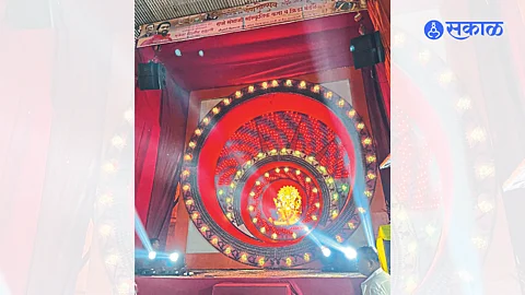 A musical lighting spectacle performed by Raje Sambhaji Mitra Mandal at Pawan Nagar