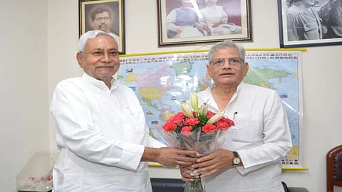 Delhi Visit CM Nitish Kumar met CPI leader Sitaram Yechury