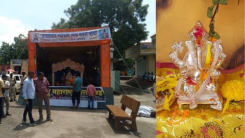 Silver idol of ganesha stolen