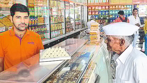 Devotee while buying ready made Modak