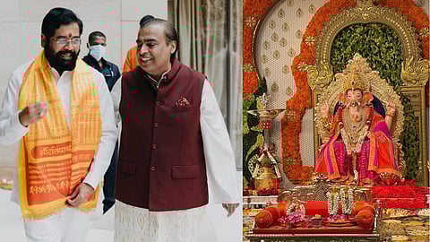 Ganeshutsav 2022 cm eknath shinde devendra fadnavis at mukesh ambani house antilia