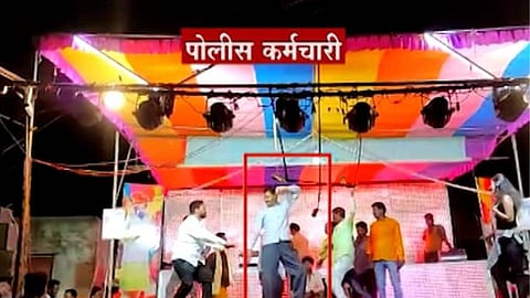 Police personnel suspended for dancing in Tamasha Jalgaon