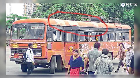 MSRTC ST bus bad condition roof leakage