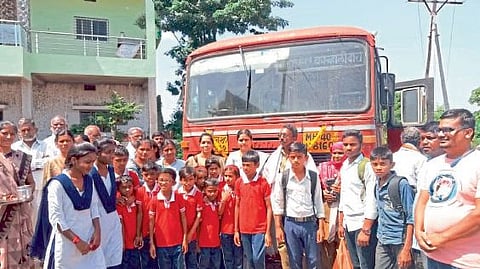 MSCRT st bus service start in Hingna Dhokarda Village