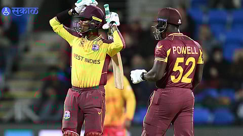 West Indies Batsmen Rovman Powell Hit 104 meter Massive Six
