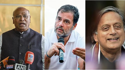 Rahul Gandhi, Shashi Tharoor and Mallikarjun kharge