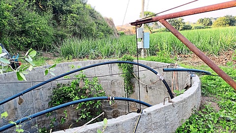 The electric pump on the well here has been stolen.