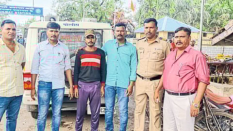 The suspect was detained by the MIDC team near the railway station.