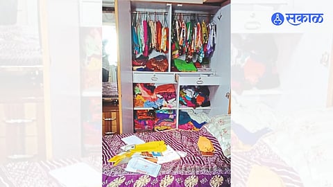 locked house and cupboard of Rajendra Shinde in Duttnagar were broken and the goods were messed up