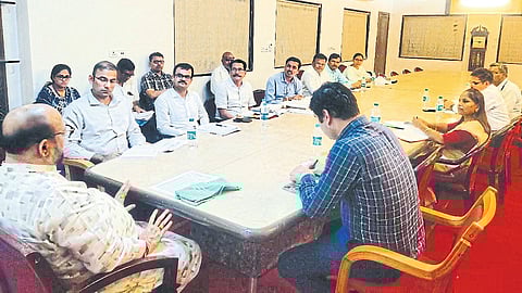 Guardian Minister Gulabrao Patil while giving instructions in the district level Casual drinking water determination committee meeting