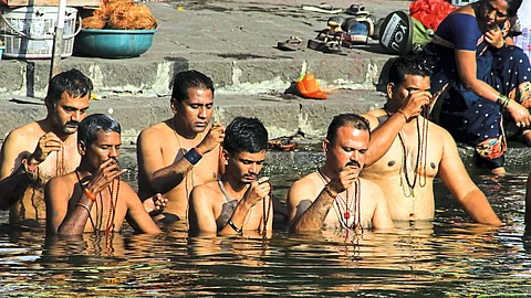 Devotees on Ganga ghat