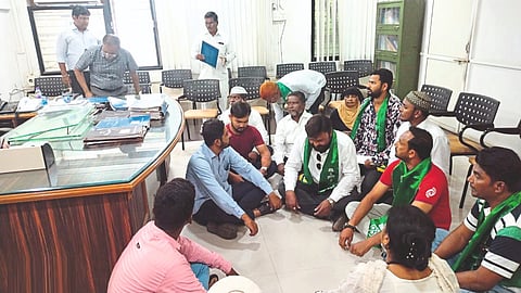MIM office bearers during a sit-in protest in the hall of the Resident Sub-District Officer on Thursday