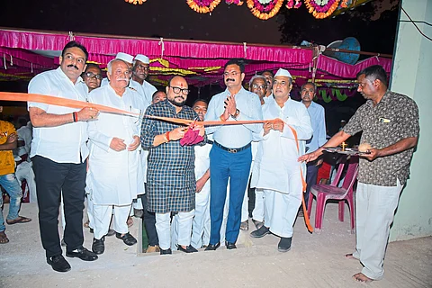Guardian Minister Gulabrao Patil while inaugurating the warehouse.
