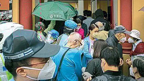 Crowd for Covid Test