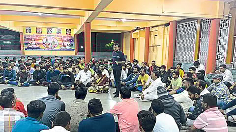 Villagers and youth present for the meeting