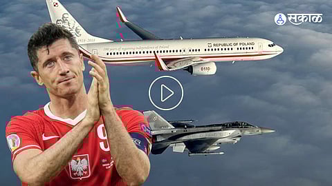 FIFA World Cup 2022 Poland Team escorted by F-16 fighter jets