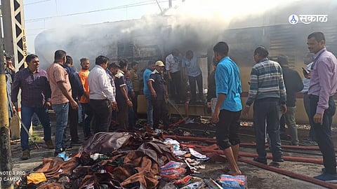 Nashik Railway on fire