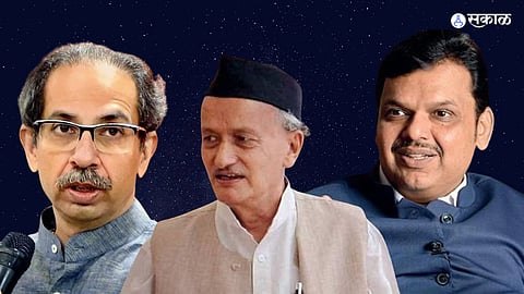Uddhav Thackeray, Bhagatsinh Koshyari and Devendra Fadnavis