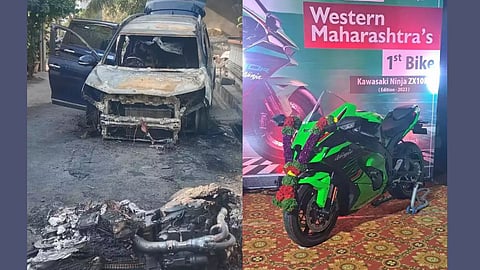 Two-wheeler worth 21 lakh burnt in Kolhapur