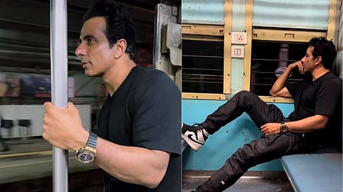 actor sonu sood travel in local train video viral on social media