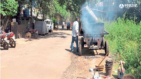 Kankavali Nagave road development  work Warning