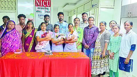 The babies were discharged from Yashodhan Hospital 71 days after the woman gave birth to the moles.