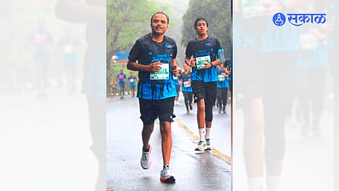 Balasaheb Zanje participated in the marathon competition