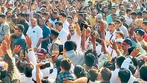 Bharat jodo yatra rahul gandhi tribute to rajiv gandhi at narasi fata maharashtra politics