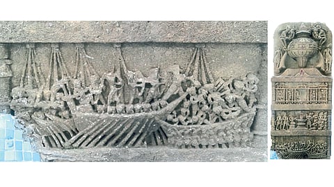 Sculpture of ships