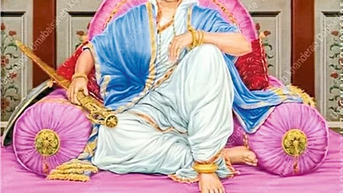 Umabai Khanderao Dabhade oil painting
