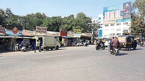 Encroachment on the footpath At panchavati