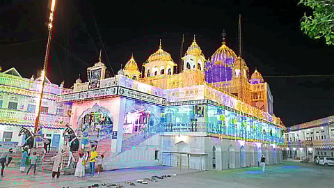 Attractive illumination of the Gurdwara here on the occasion of Prakash Purab of Guru Gobind Singhji Maharaj.