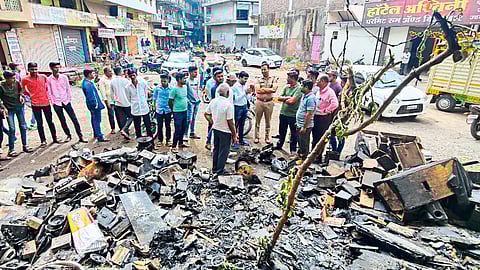 Store material burnt in fire.