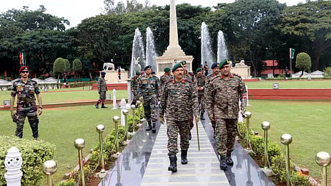 Head of Southern Headquarters AK Singh visit to Bangalore Army Day preparations